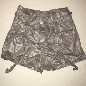Silver High-Waisted Fashion Shorts